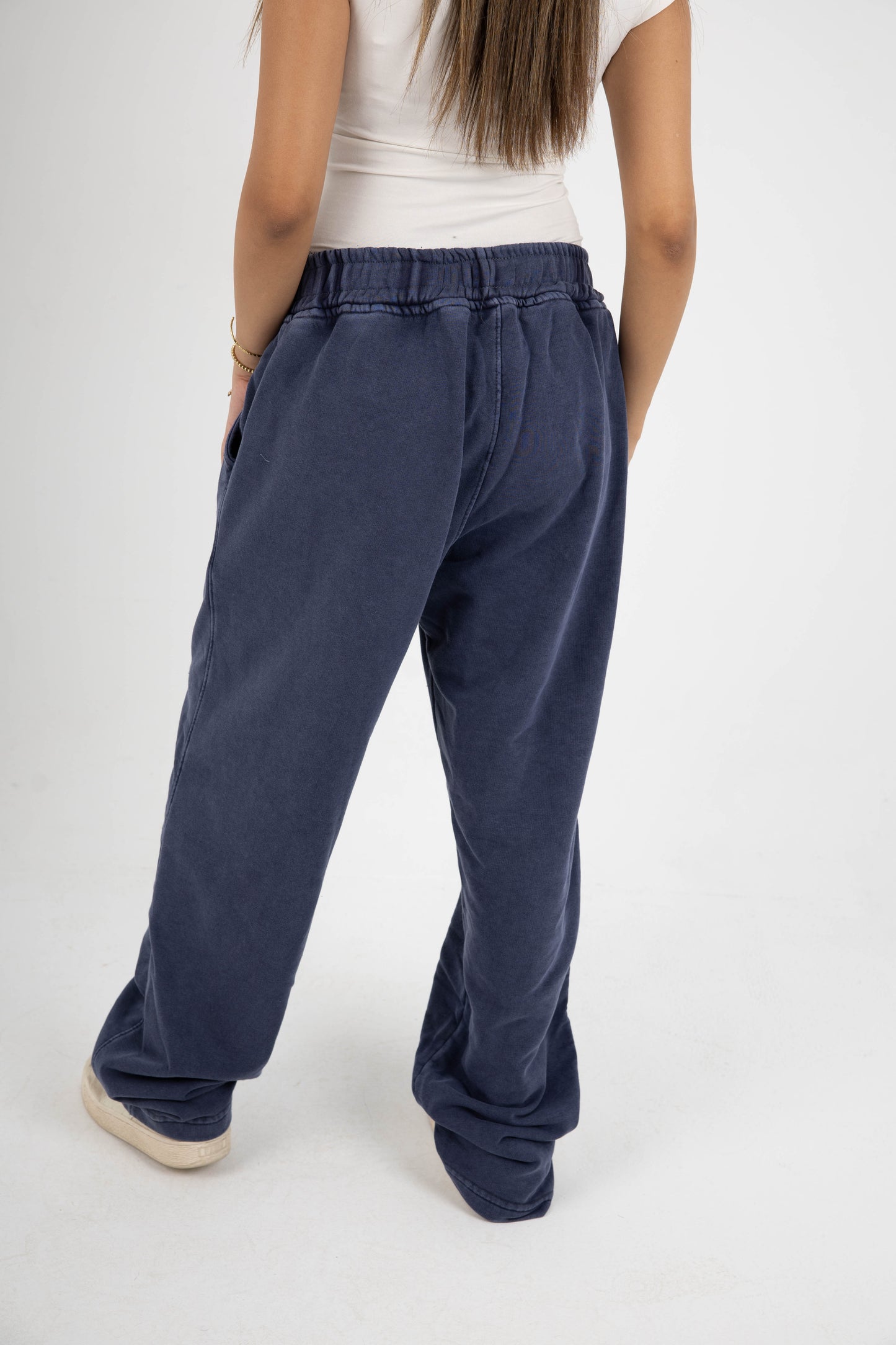 CORE WIDE LEG SWEATPANTS - WASHED BLUE