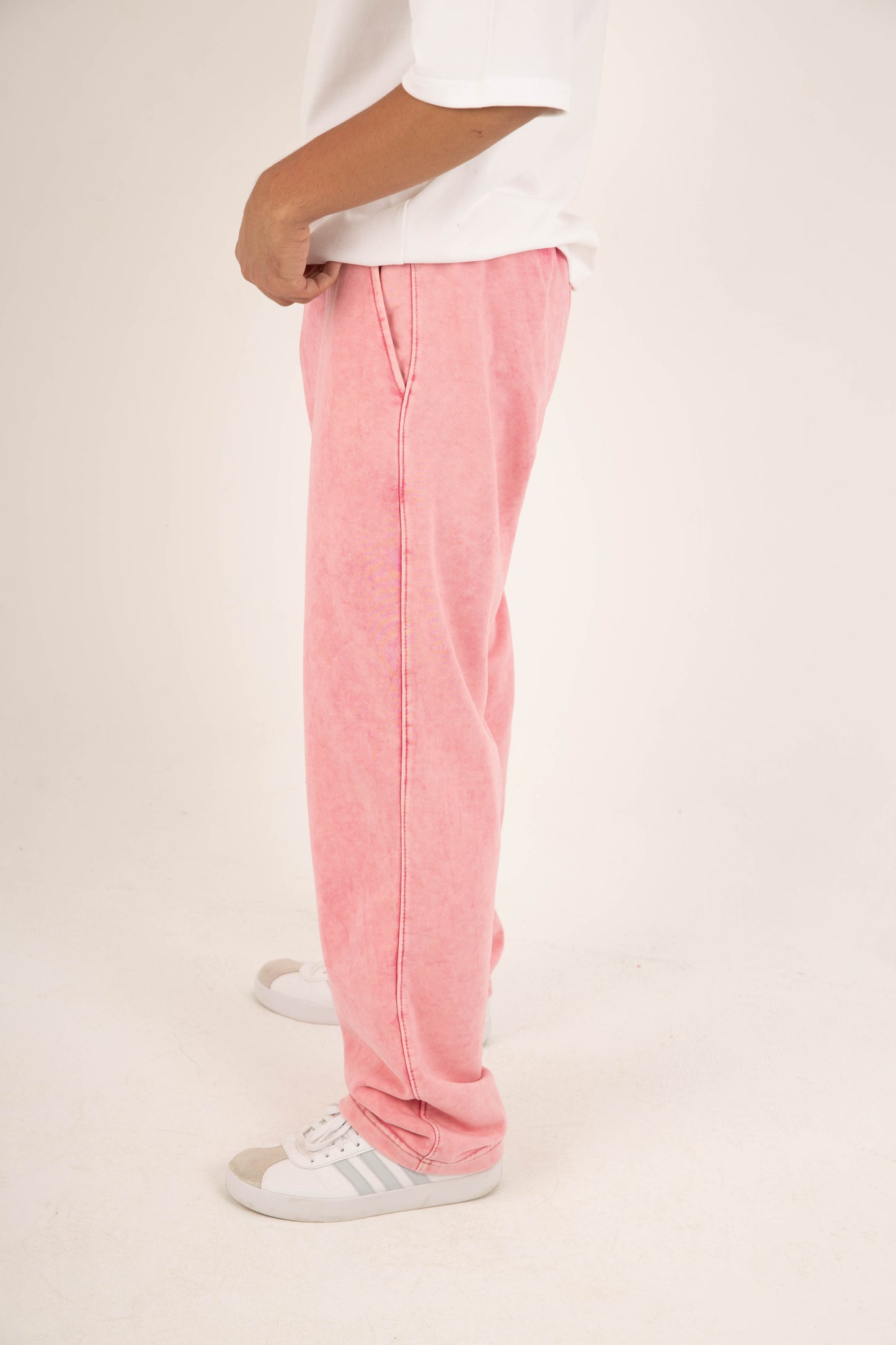 CORE WIDE LEG SWEATPANT - WASHED PINK