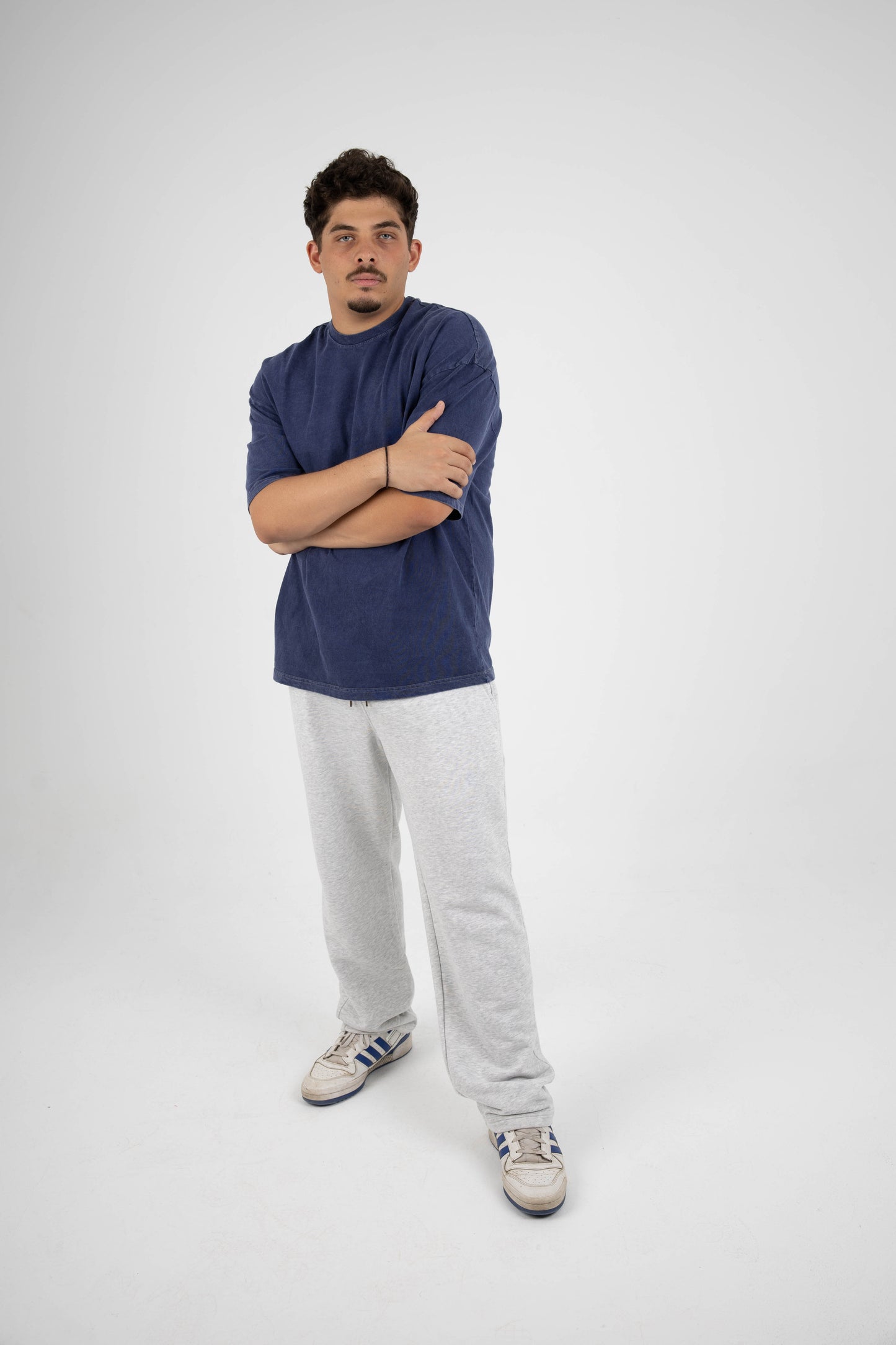 CORE WIDE LEG SWEATPANTS - PALE GREY