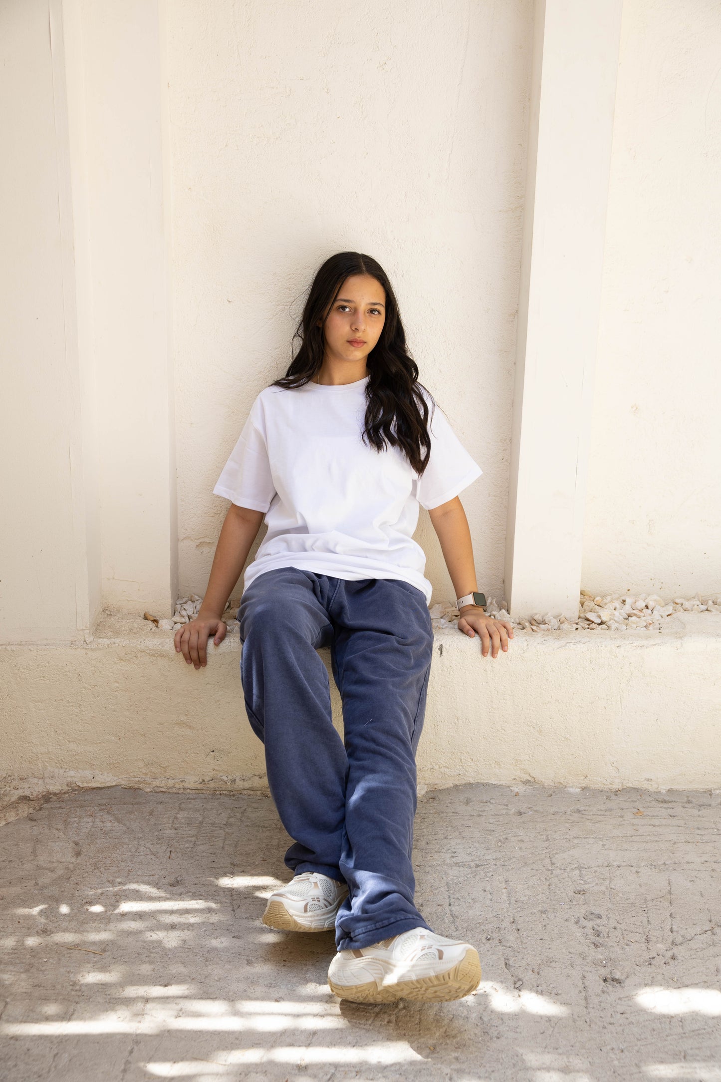 CORE WIDE LEG SWEATPANTS - WASHED BLUE