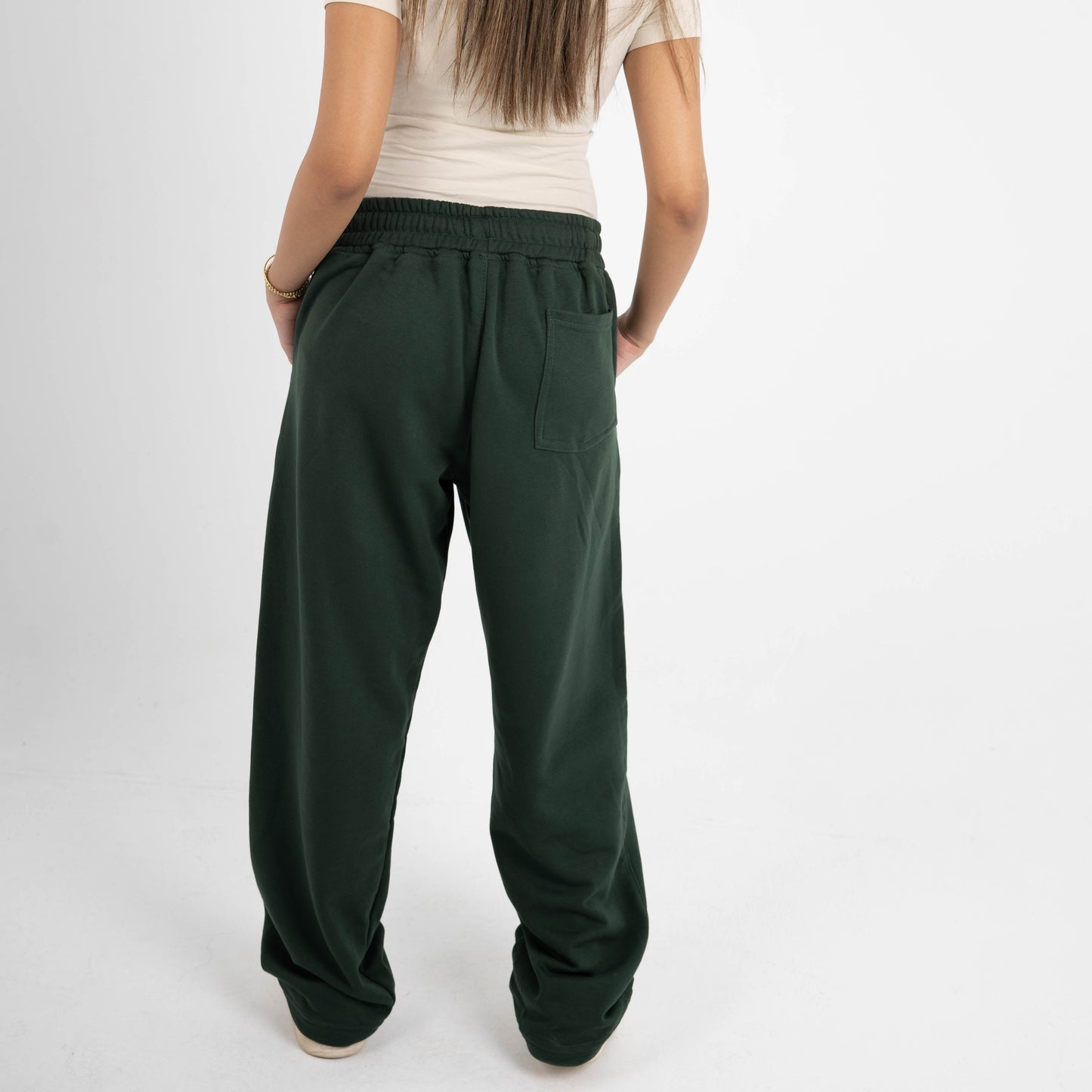 CORE WIDE LEG SWEATPANTS - OLIVE