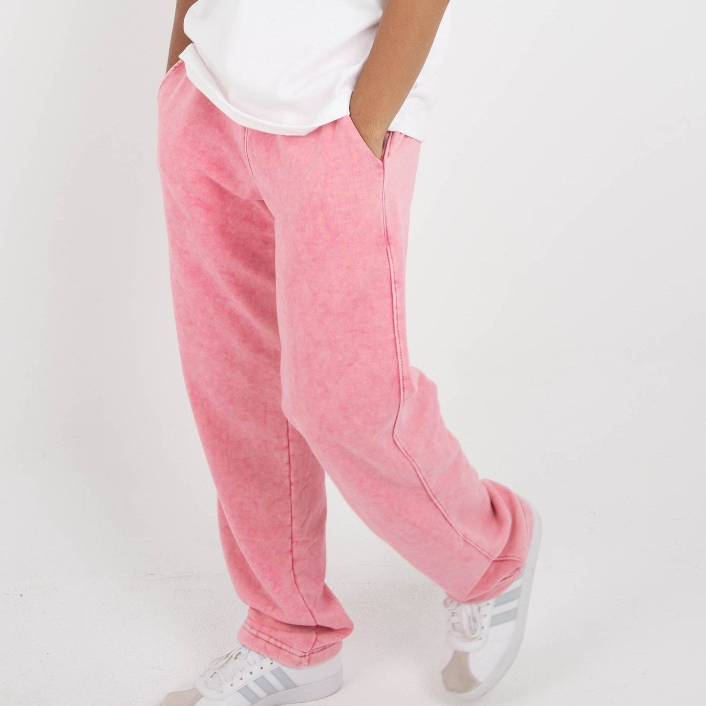 CORE WIDE LEG SWEATPANT - WASHED PINK