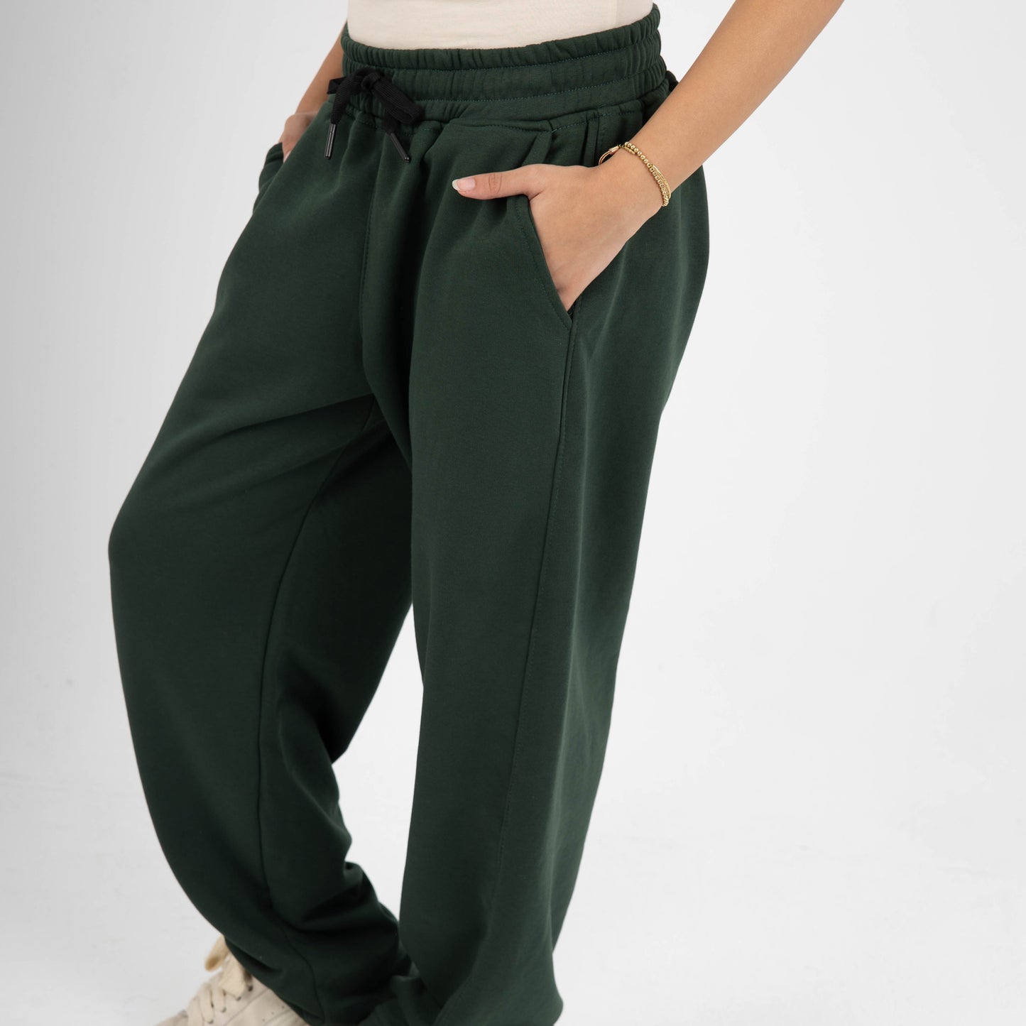 CORE WIDE LEG SWEATPANTS - OLIVE