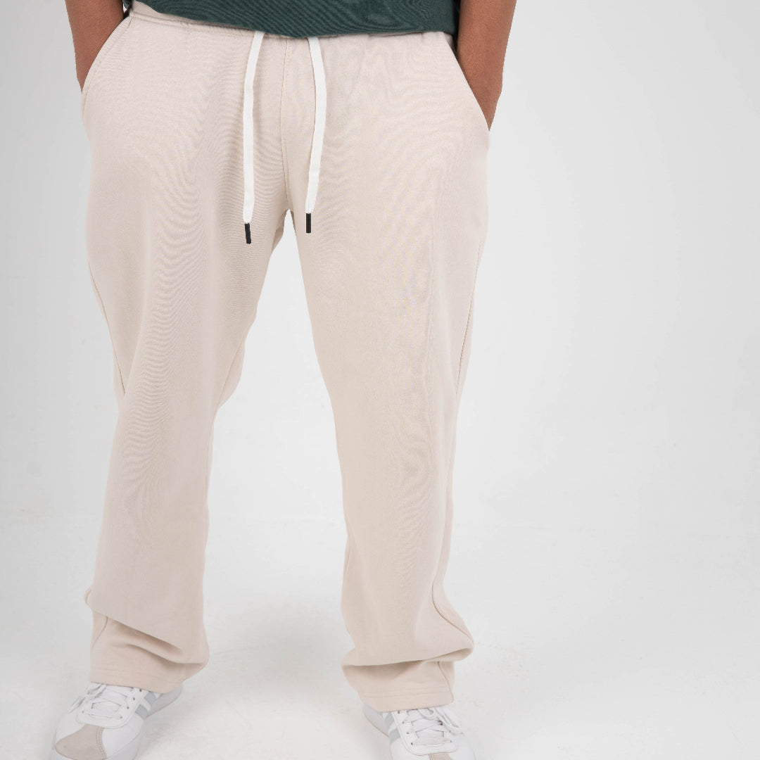 CORE WIDE LEG SWEATPANTS - BEIGE