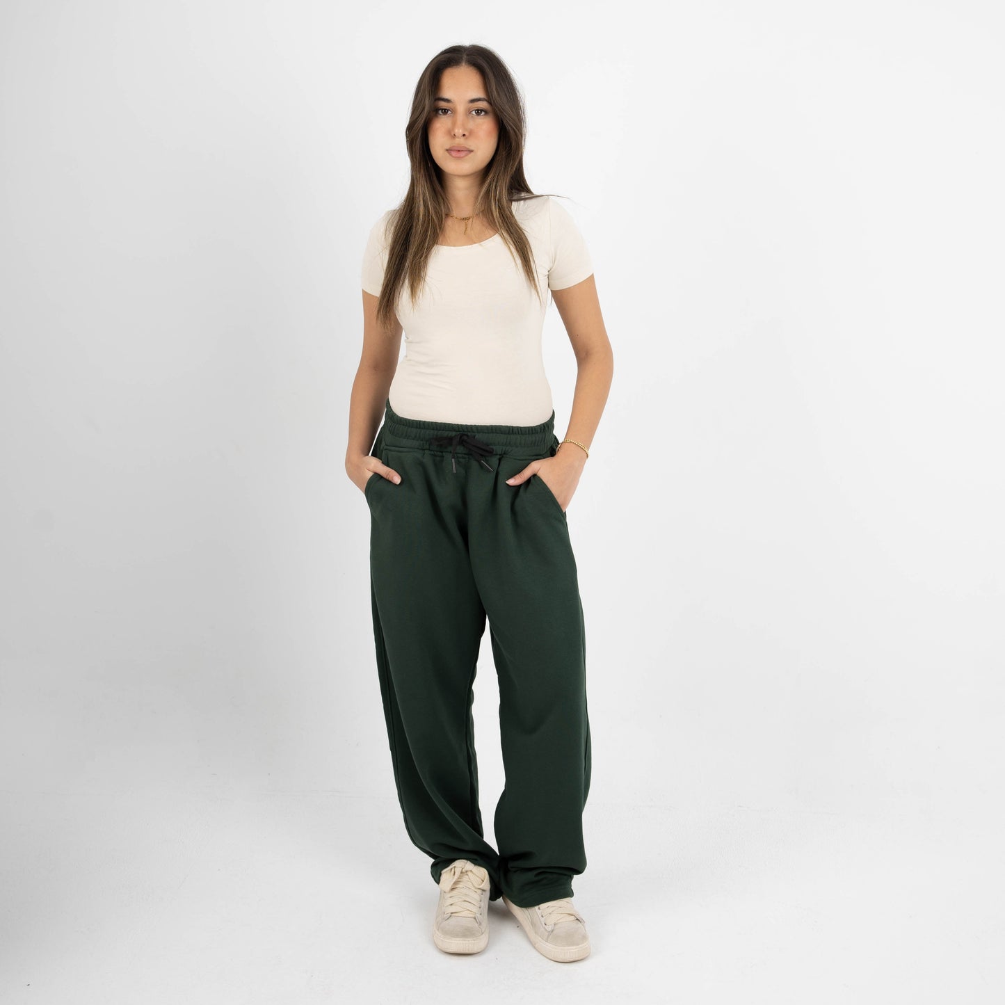 CORE WIDE LEG SWEATPANTS - OLIVE