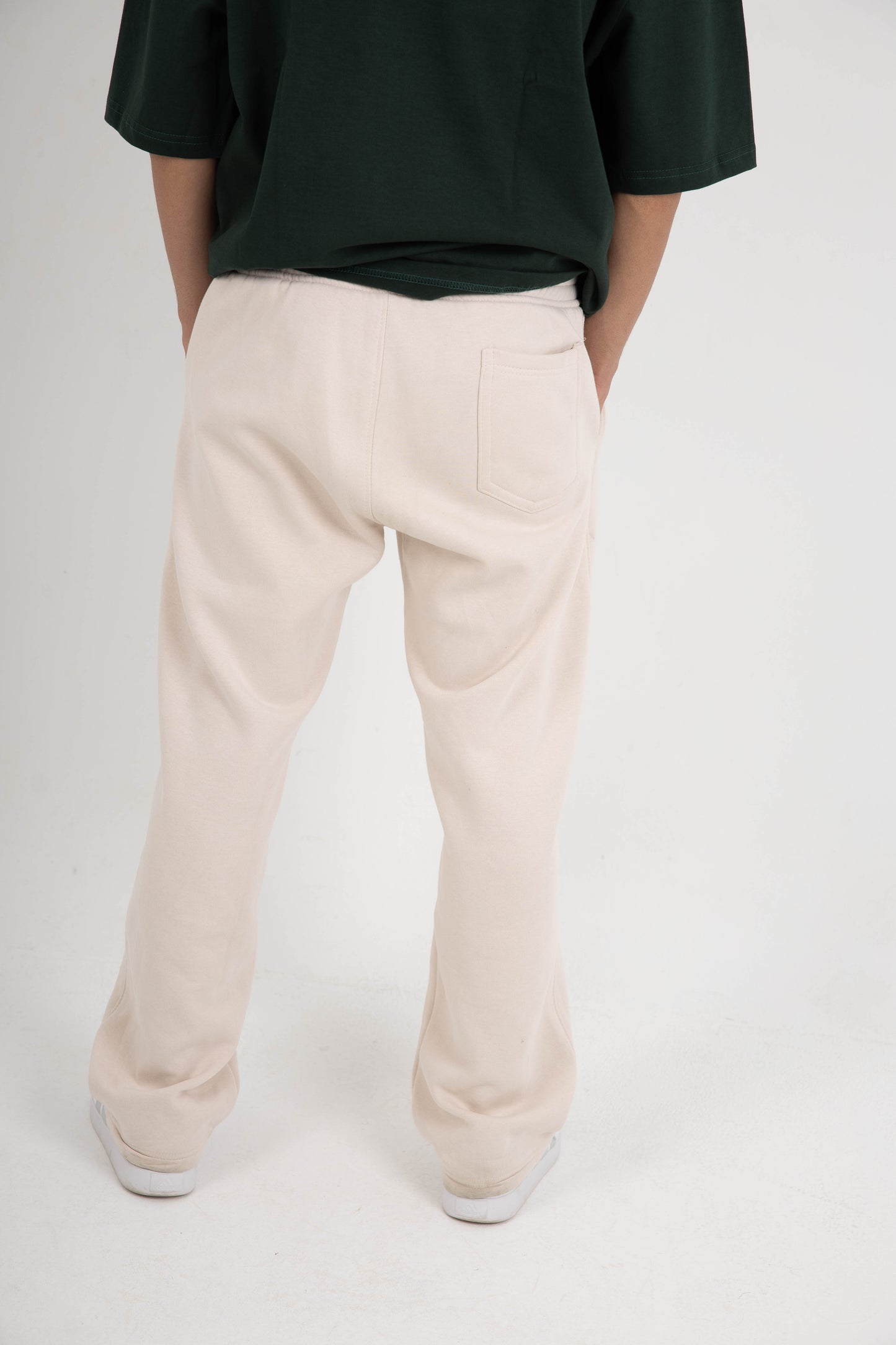 CORE WIDE LEG SWEATPANTS - BEIGE