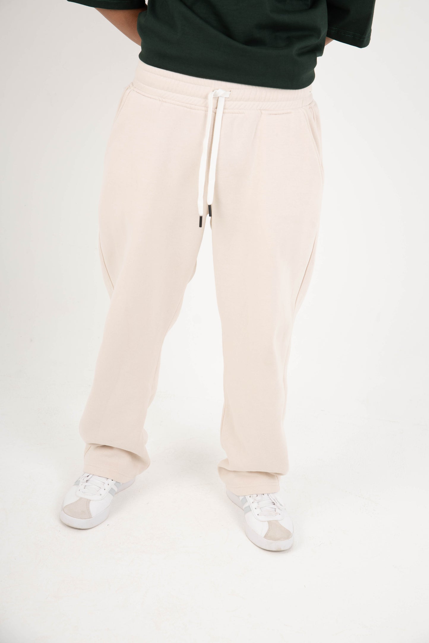 CORE WIDE LEG SWEATPANTS - BEIGE