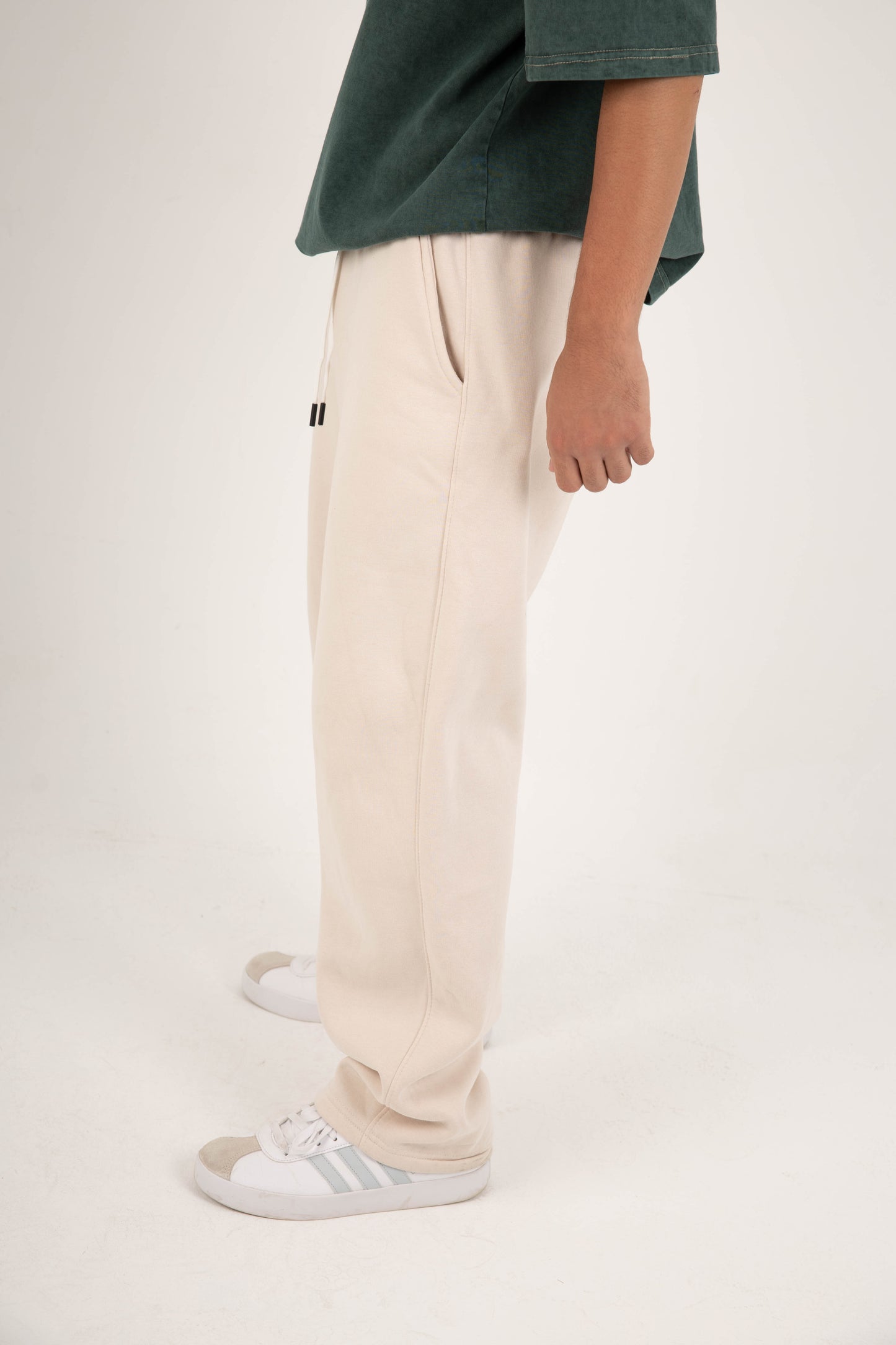 CORE WIDE LEG SWEATPANTS - BEIGE