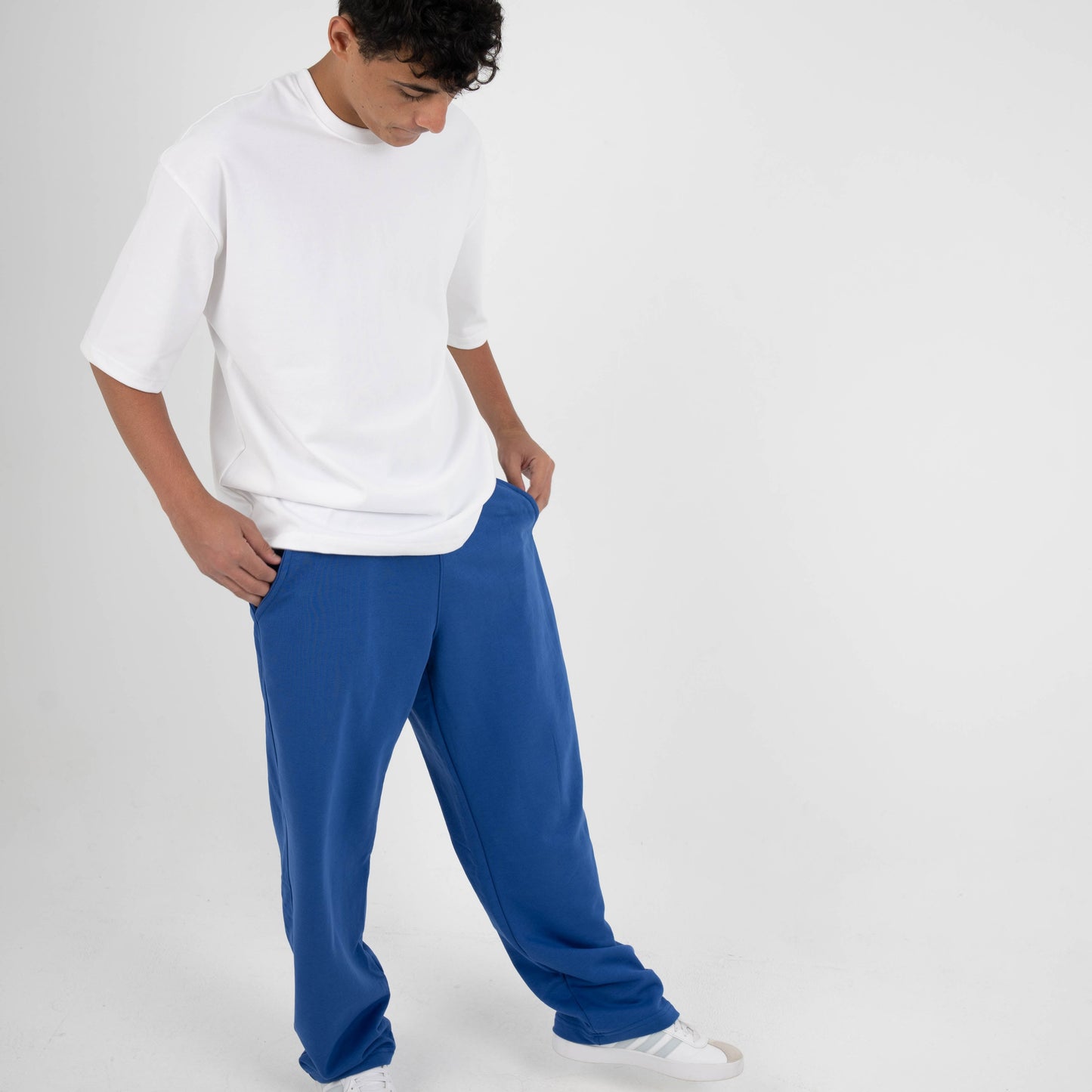 CORE WIDE LEG SWEATPANTS - BLUE