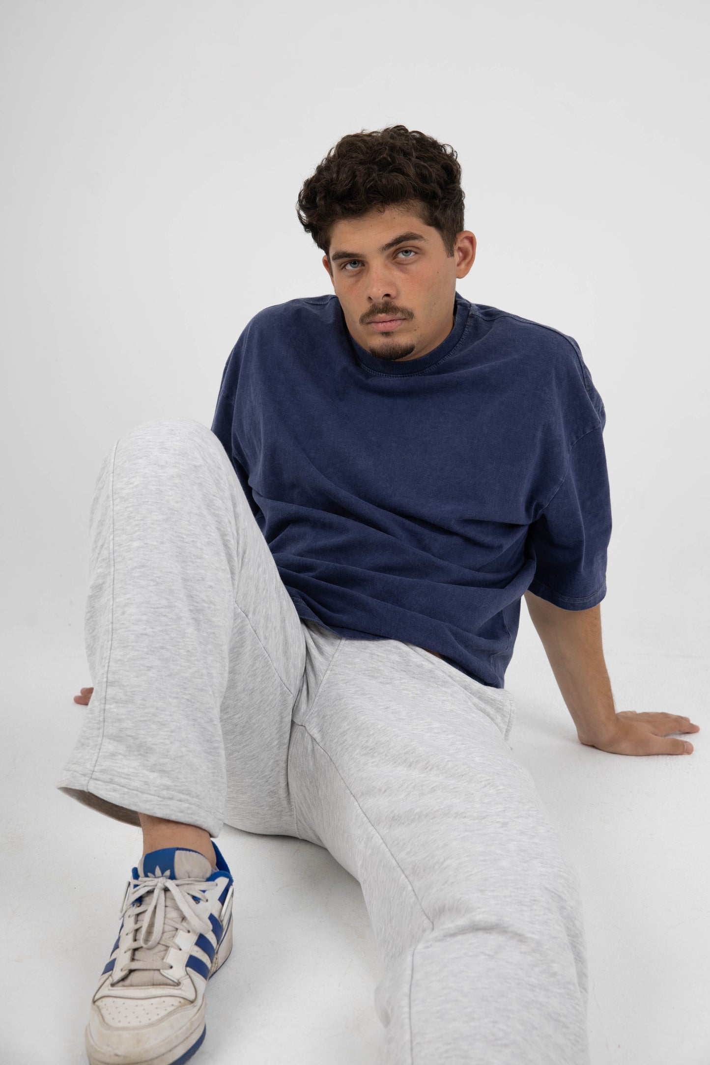 CORE WIDE LEG SWEATPANTS - PALE GREY