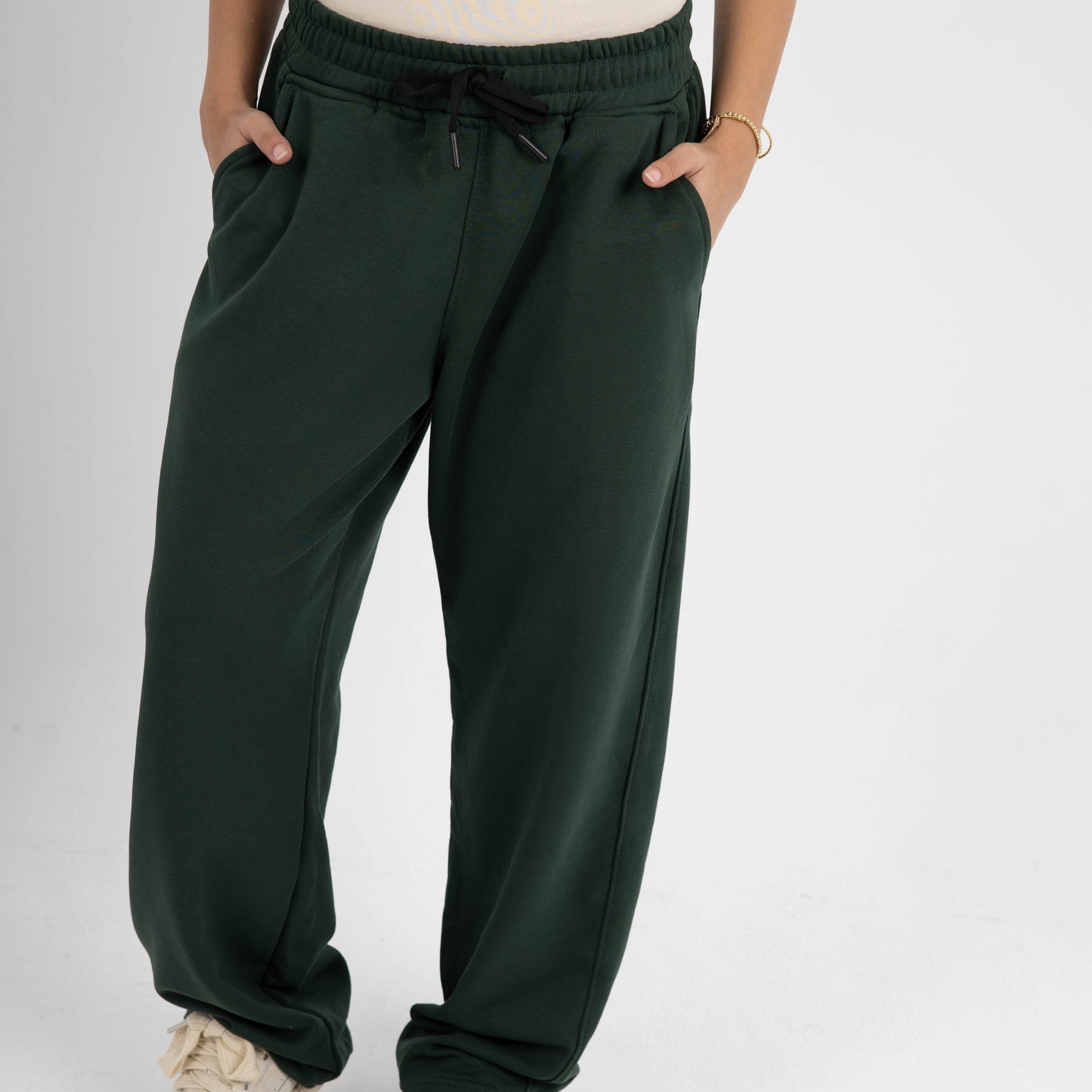 CORE WIDE LEG SWEATPANTS - OLIVE