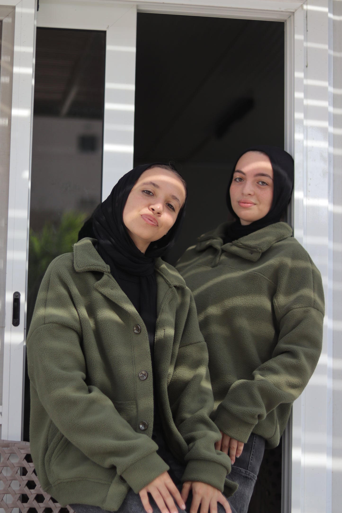 Green Fleece Quarter Snap Hoodie