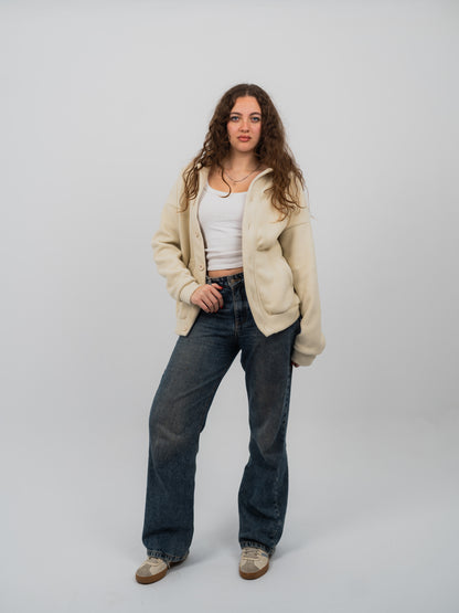 Beige fleece jacket