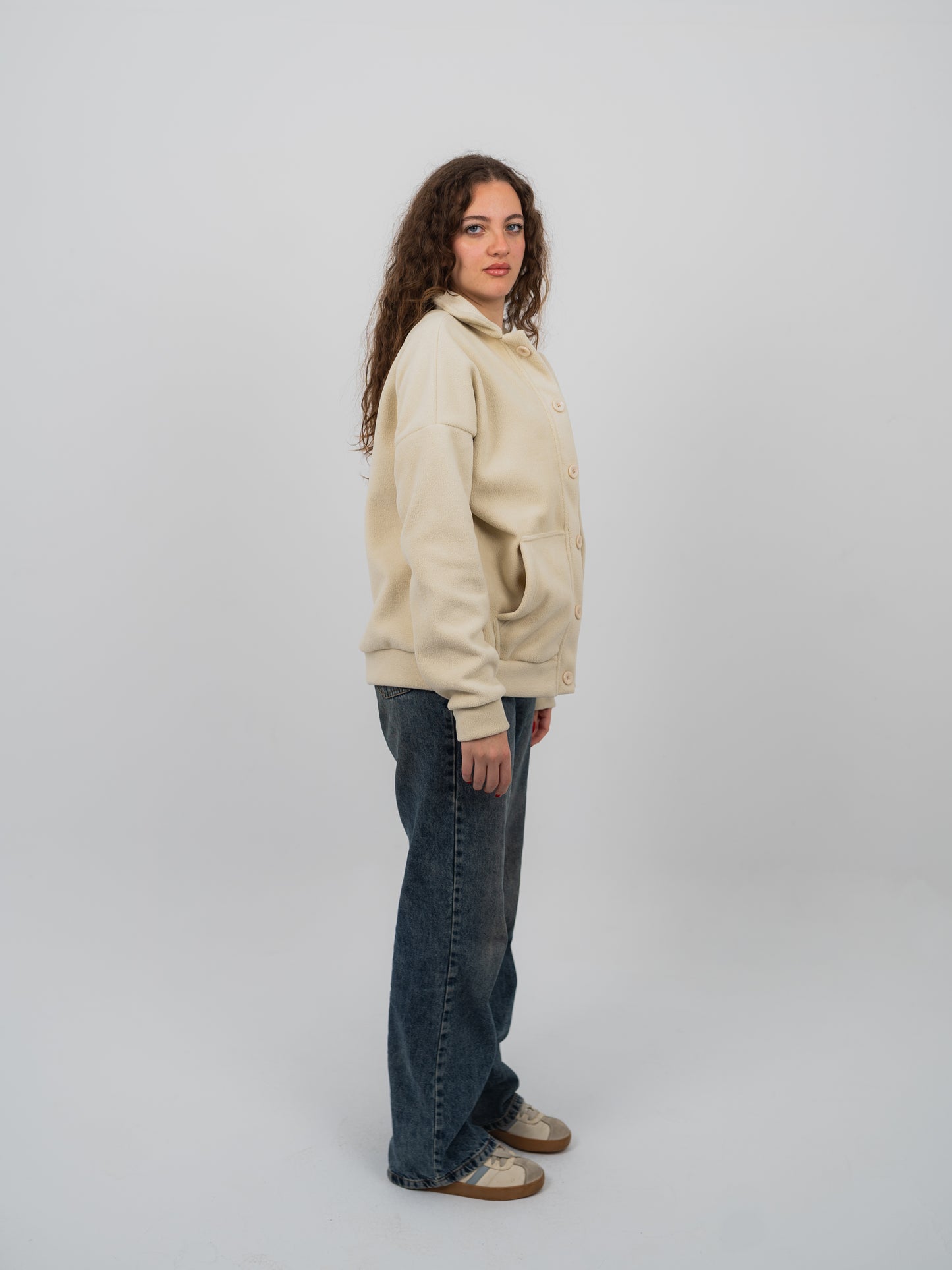 Beige fleece jacket