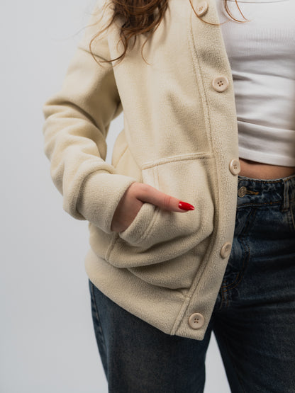Beige fleece jacket