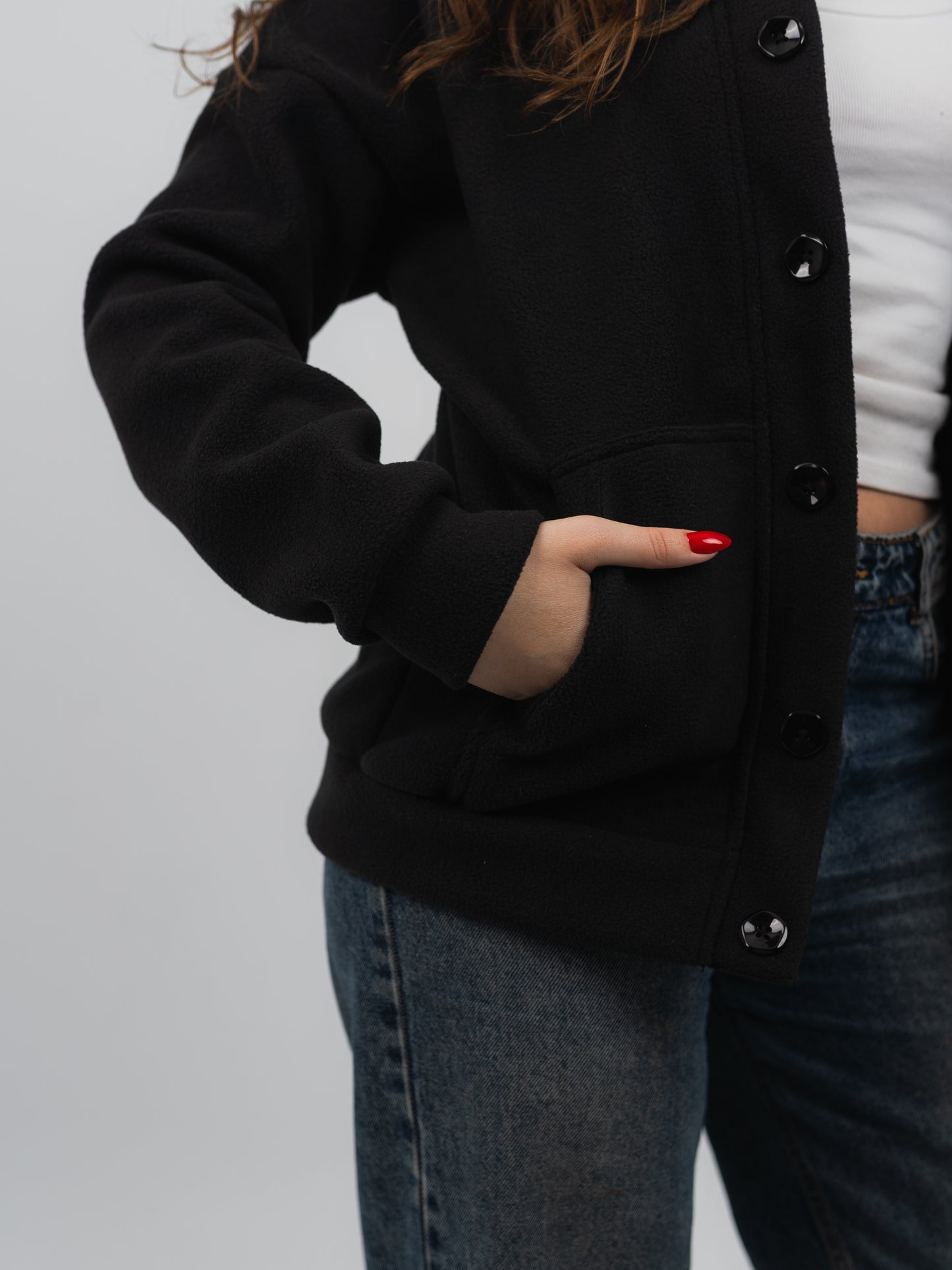 Black fleece jacket