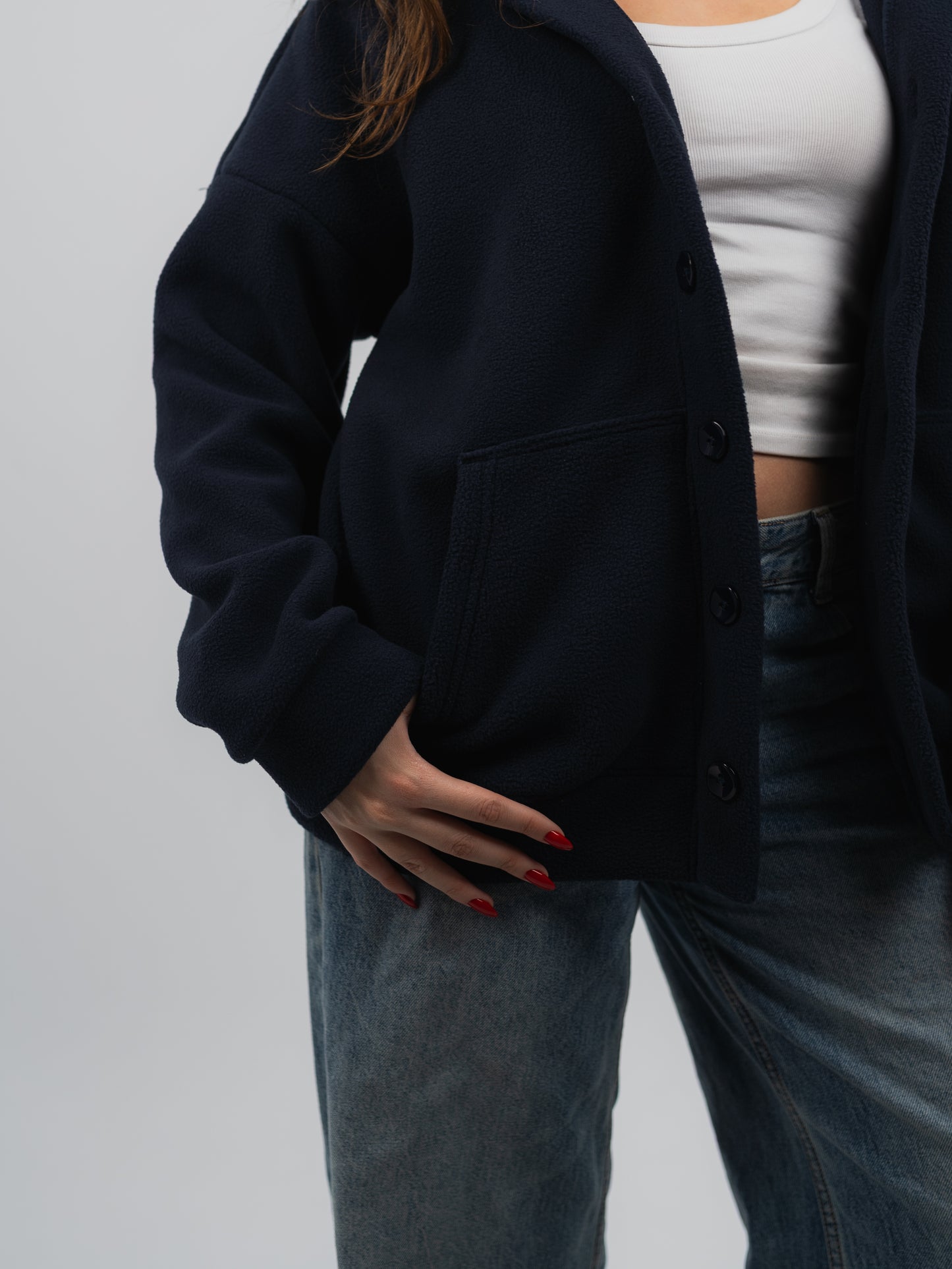 Navy fleece jacket