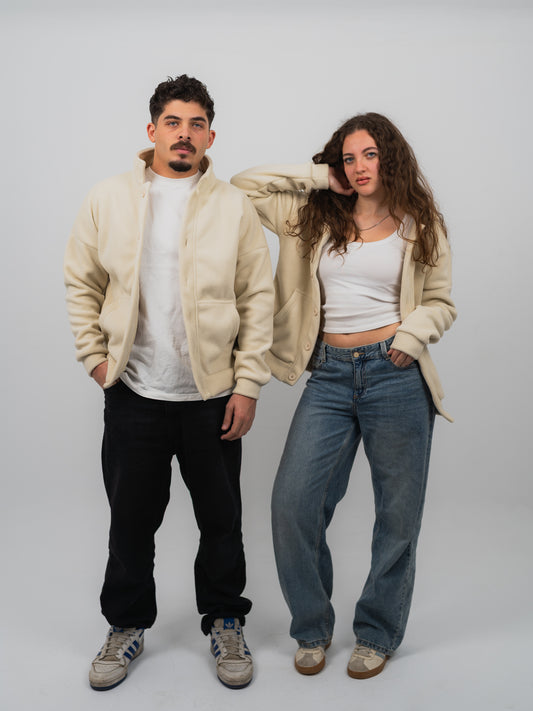 Beige fleece jacket