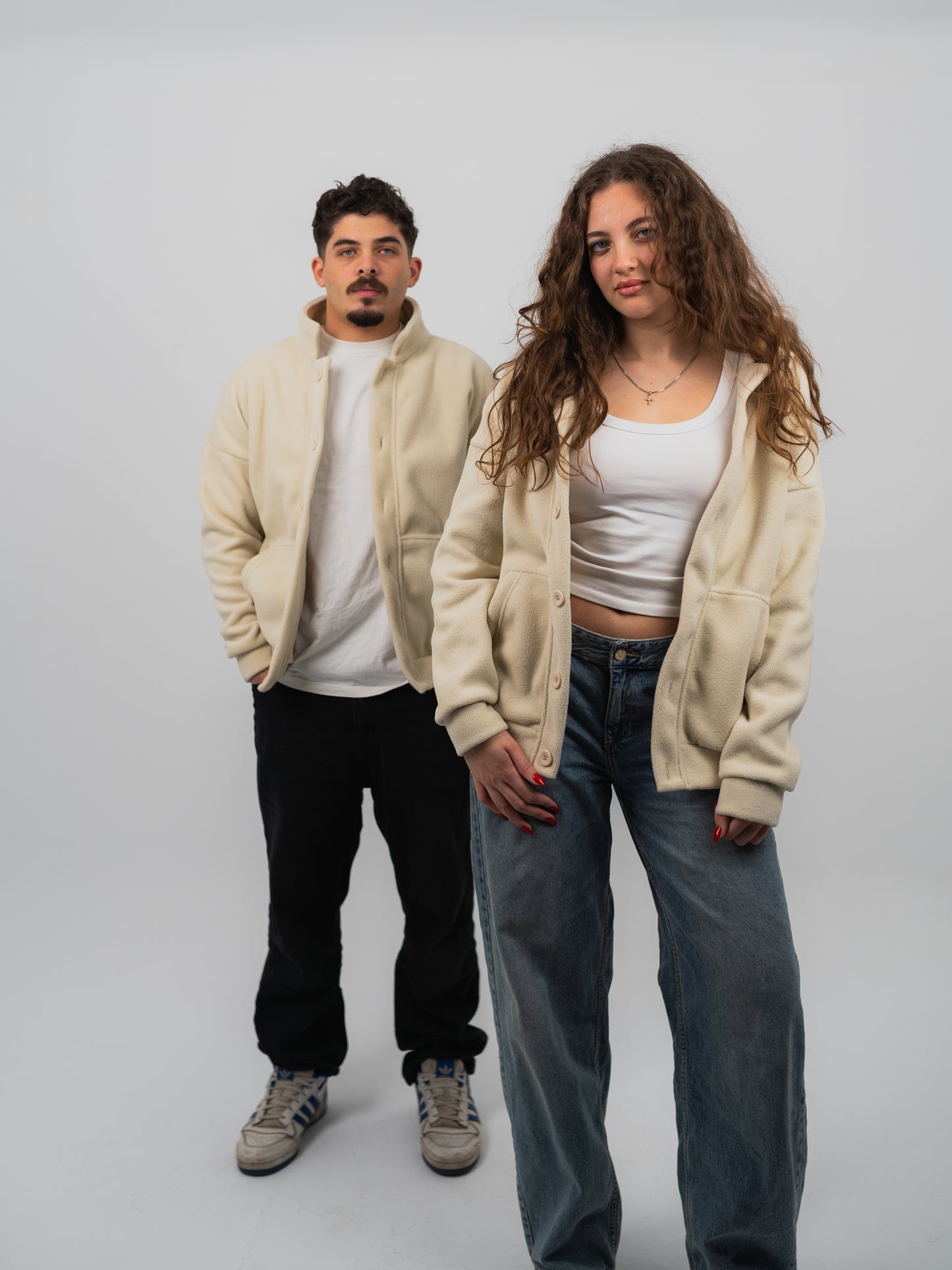 Beige fleece jacket