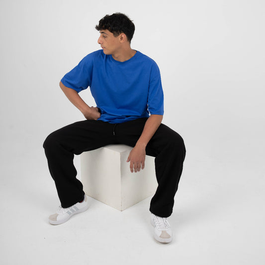 CORE WIDE LEG SWEATPANTS - BLACK
