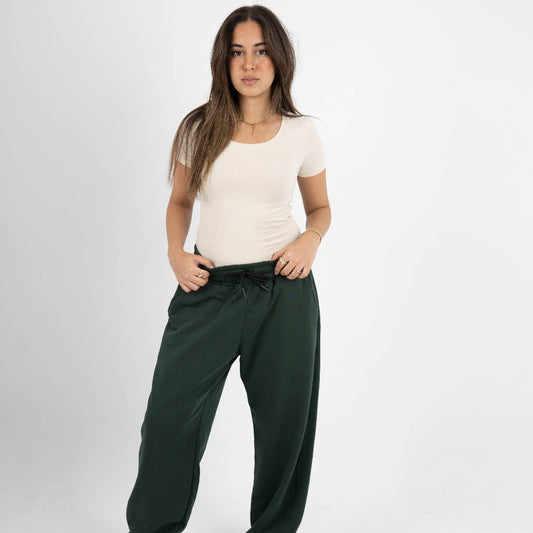 CORE WIDE LEG SWEATPANTS - OLIVE