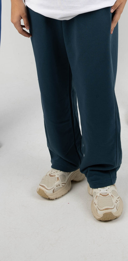 CORE WIDE LEG SWEATPANTS - TEAL