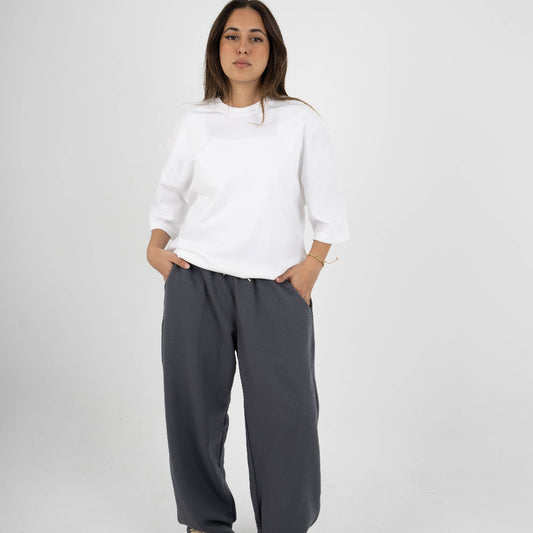 CORE WIDE LEG SWEATPANTS - DARK GREY