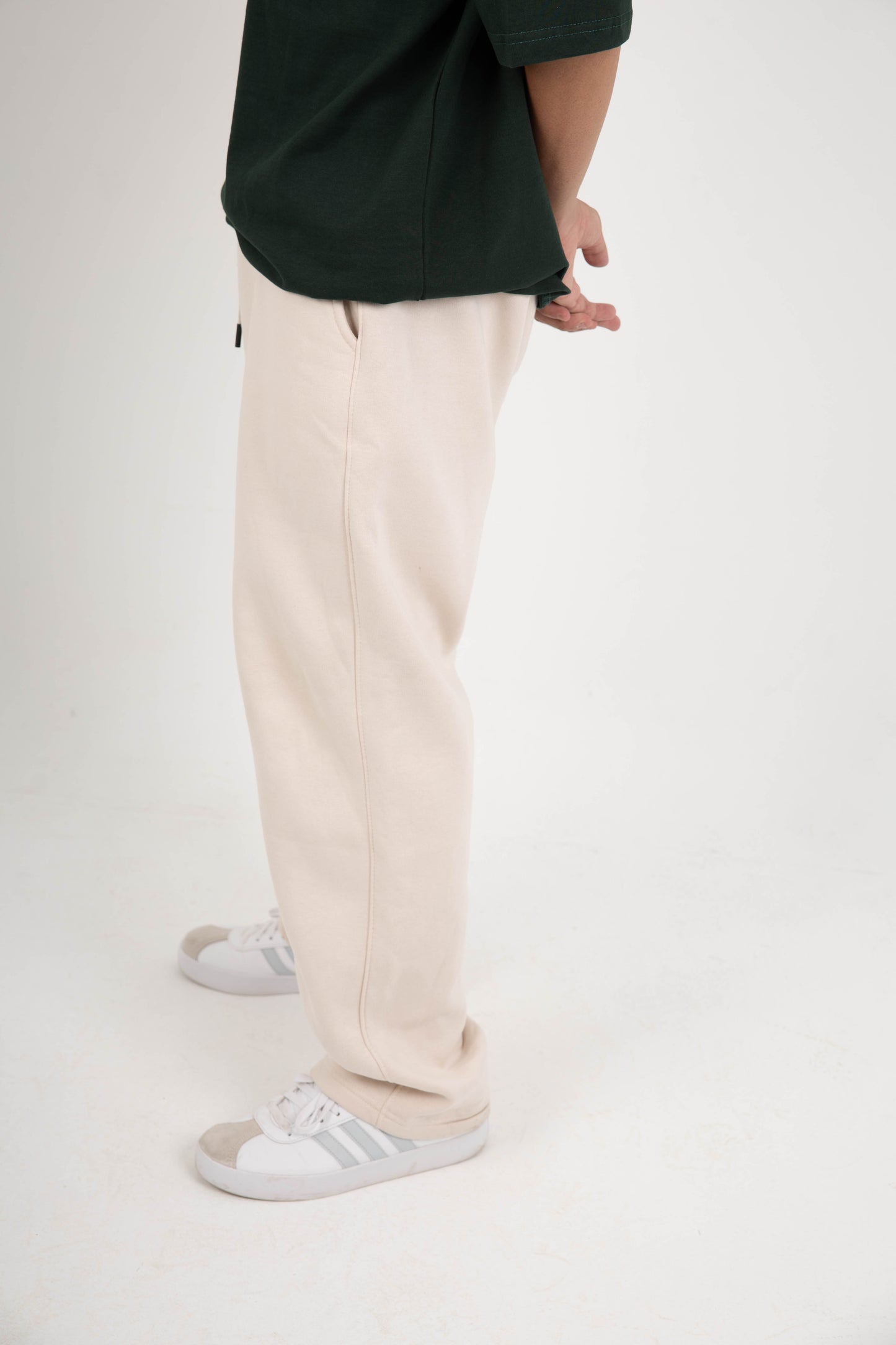 CORE WIDE LEG SWEATPANTS - BEIGE